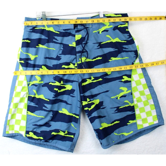 No Boundaries Board Shorts Swimwear Men 40 Summer Beach Multi Print Blue Green - Picture 3 of 10